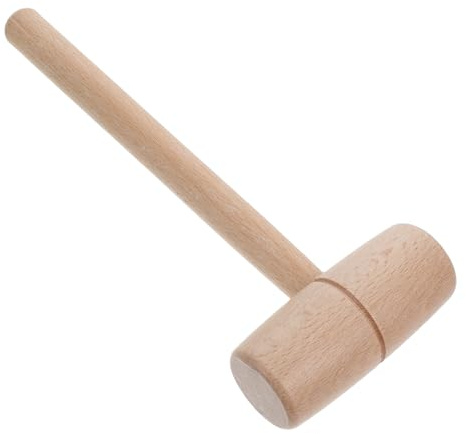HAMPPLIES Martillo de Madera para Manualidades con Mango de Madera de Haya Cabeza Redondeada para Proyectos de Carpintería y Bricolaje Pequeño Versátil para Tallado y Fabricación de Muebles