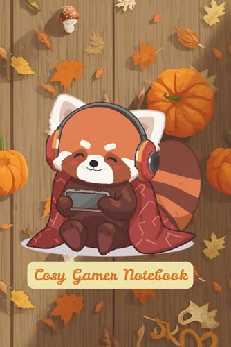 Cosy Gamer Notebook: Journal with red panda gaming on cover for any lovers of comfort games