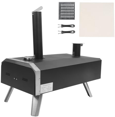 Gearwell Four à Pizza d'extérieur, Machine à Pizza au Bois, poêle à Pizza en Acier Inoxydable de 12 Pouces, Four extérieur Portable, pour la Cuisine dans Le Jardin