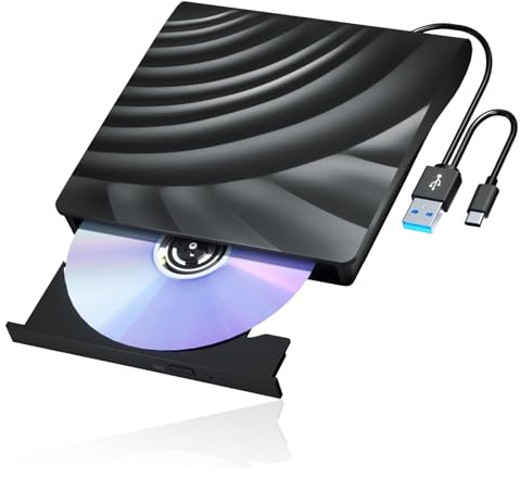 Unità ottica Blu-ray esterna USB 3.0, lettore 3D portatile, lettore CD/DVD, masterizzatore for laptop Veloce e conveniente