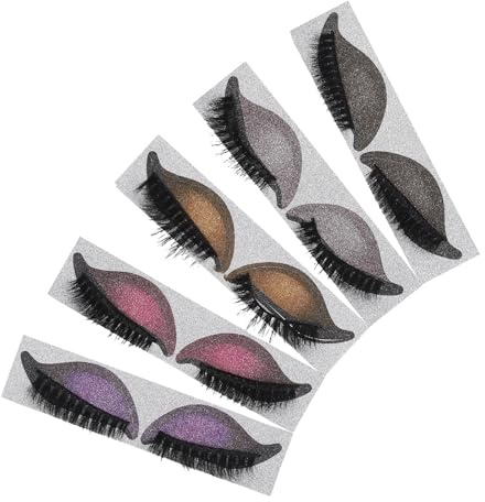 BESTYASH Adesivi per Make-up Occhi e Ciglia Finte 5 Paia in Pvc Resistente al Sudore per Look Dimensionale e Comfort per Ritocchi e Uscite Lunghe