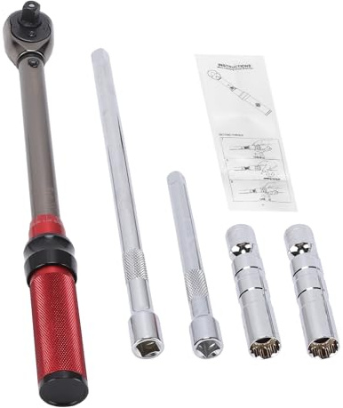 Miskall Jeu de clés dynamométriques, entraînement 3/8, clé dynamométrique à cliquet 5 à 60 Nm, kit d'entretien avec cliquet 72 dents pour VTT, vélos électriques et motos.