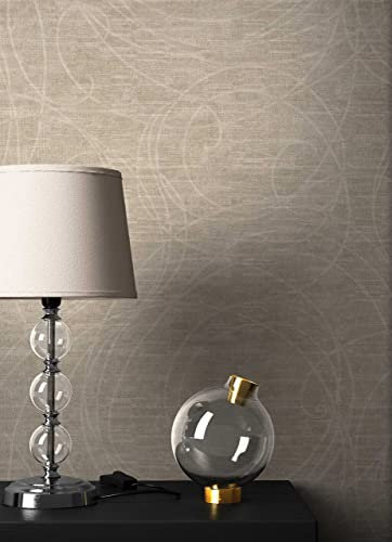 NEWROOM Tapete Beige geschlängelt Linien Vliestapete Vlies moderne Design Optik Mustertapete inkl. Tapezier Ratgeber