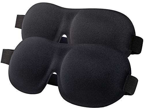 Schlafmaske,Augenmaske Nachtmaske,2 Stück DOLYUU Premium Schlafbrille Nachtmaske,100% Lichtschutz Schlafmaske, Super Weich und Bequem Schlafmaske, Augenmaske für Reisen, Schichtarbeit und Nickerchen