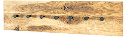 HAKU Wandgarderobe, Braun, Massivholz - Maße: B 80 x H 20 x T 6 cm, Style: Modern