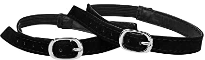 Allegra K Women's Elastic Detachable Buckle Shoe Ankle Straps Belt Band for Heels 33.5cm/13.19 Suede Black