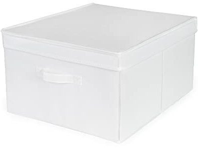 Compactor RAN10902 - Caja de Almacenamiento Plegable con Tapa, Polipropileno no Tejido y cartón, 40 x 50 x 25 cm, Color Blanco