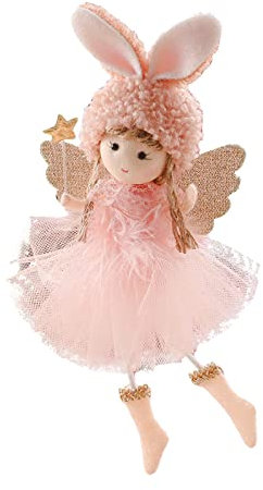 Weihnachten Anhänger DIY Basteln Christbaumschmuck Engel Ornamente Weihnachtsengel Puppe hängende Dekorationen Weihnachtsbaum Dekorationen niedliche Engel Puppe Anhänger (Pink, One Size)