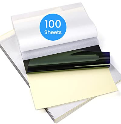 Phomemo M08F Tattoo Transfer Papier, M08F Transferpapier Tattoo Transfer Papier für Tattooing, Kompatibel mit M08F TP81 Tattoo Drucker, A4 210x297mm, 100 Blätter