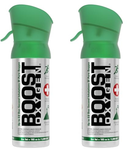 Boost Oxygen Pocket Size Natural 3L Canister | Respiratory Support for Aerobic Recovery, Altitude, Performance & Health (2 Pack)