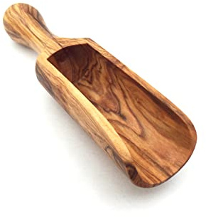 Salzschaufel 6/9/12 cm Gewürzschaufel Holzschaufel Holzschippe handgefertigt aus Olivenholz (Länge: 12 cm)