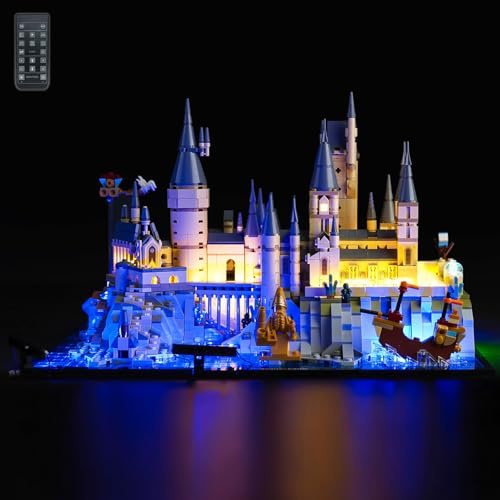 LocoLee Led Licht Set Kompatibel mit LEGO Schloss Hogwarts mit Schlossgelände, Beleuchtungs Set Compatible with LEGO 76419 Harry Potter Hogwarts Castle Nur Lichter, Kein Modell (Fernbedienung)
