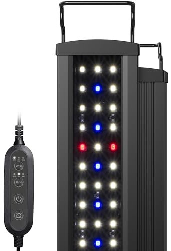 NICREW SlimLED Plants Aquarium Beleuchtung, volles Spectrum Aquarium Lampe mit Timer für Wasserpflanzen und Süßwasser-Becken, 75-95 cm, 20W