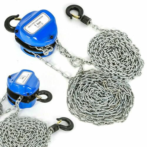 YyanLAK Polipasto manual de cadena, polipasto manual de trinquete, capacidad de carga 1000 Kg, 4000 mm altura máxima de elevación, 4 metros de cadena polipasto de cadena polipasto de mufla