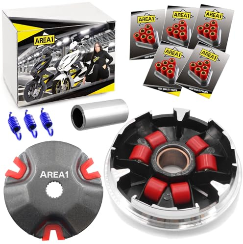 Area1 Tuning Variomatik Set für 50ccm 2Takt Motorroller von ATU Explorer AGM Nova Motors GT Union Longija Mawi RS Ultima Ride Sprint Tauris Benero TNG Forstinger Jack-Fox JM Motor Motorro(1E40QMB)