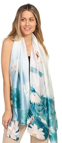 Trillion London® Seidentuch Damen Tücher Halstuch Geschenk für Frauen | 180 × 90 cm biete, Vielseitig tragbar als Halstuch, Schal, Kopftuch oder Schultertuch für jeden Anlass