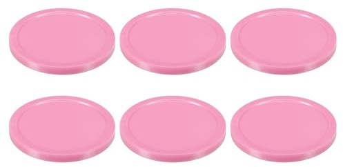 PATIKIL Air Hockey Pucks 3.2 Inch, 6Pcs Air Hockey Heavy Replacement Pucks for Game Tables Equipment Accessories, Pink