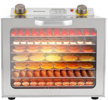400W DéShydrateur Alimentaire éLectrique,Machine à Sécher les Aliments avec Température Réglable 30 à 90°C,Avec Minuterie,Pour Viande, Poisson, Fruits, Légumes, Recettes (8 étages)