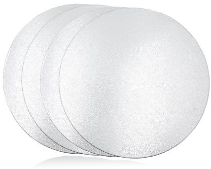 CiciIng Cake Board Tortenunterlage I 4 Stück 2mm Ø 20cm Silber Cakeboard Rund I Wiederverwendbar Tortenplatte Pappe für Transport Kuchen und Torten