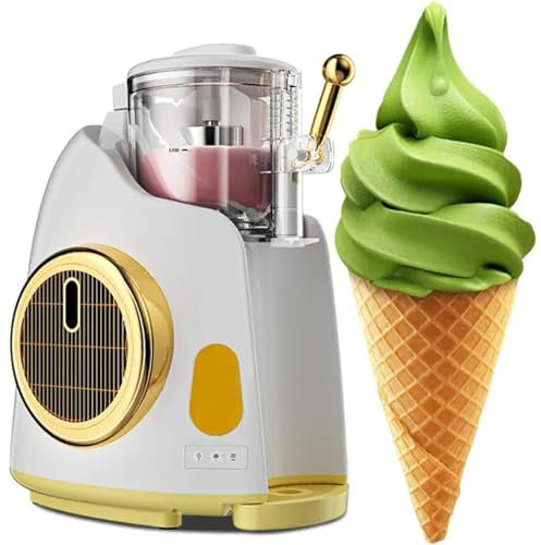 YJFEDCC Máquina De Helado Pequeña Para El Hogar, Mini Máquina De Cono Completamente Automática, Máquina De Helado Para Niños, Máquina De Helado Suave Completamente Automática De 800 Ml