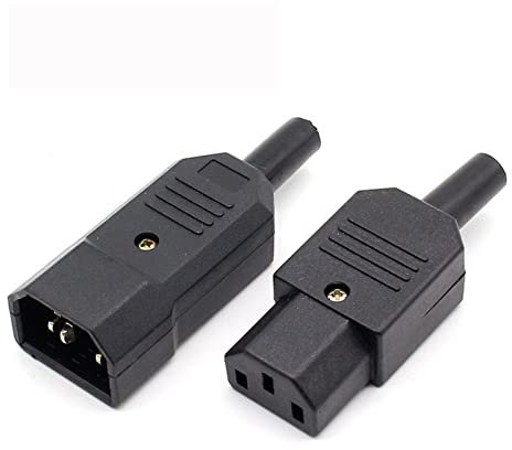 ChunLK 5 paia nuovo fai da te 10A 250V scuro IEC C13 C14 femmina maschio connettore di alimentazione rewirable presa CA a 3 pin