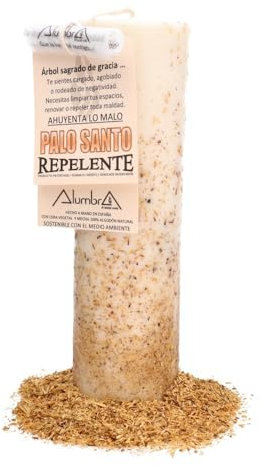 ROCKING GIFTS Vela Artesanal con Palo Santo - Repelente Natural de Insectos, Relajación y Purificación, Aroma Terapéutico para Meditación y Bienestar, Hecha a Mano con Ingredientes Ecológicos.
