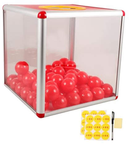 SHOWERORO 1satz Square Raffle Game Box Transparente Aufbewahrungsbox Für Lose Spenden Und Inkl Bälle Für Veranstaltungen Und Feiern Langlebig Und Leicht Für Firmenfeiern Und