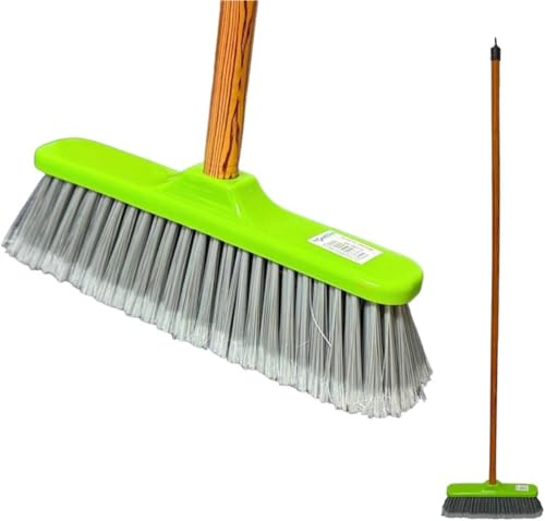NEW Indoor Soft Bristle Broom Sweeping Brush - Perfect For Kitchen Broom for Laminate, Vinyl or Wooden Floor Sweep 28cm Wide [1]