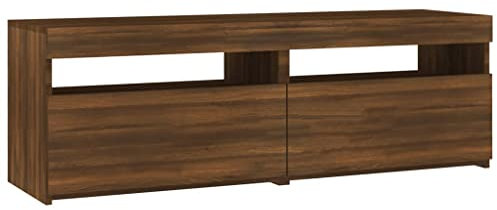 Mobile TV da gioco per TV a LED, per TV da 55 pollici, centro intrattenimento, 120 cm, moderno supporto per TV da soggiorno, supporto TV con LED, rovere marrone