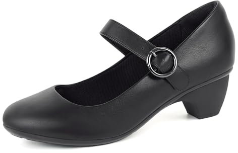 Ortho+rest Damen Mary Janes Pumps Klotzige Schuhe Kleid Schuhe (41,Black)