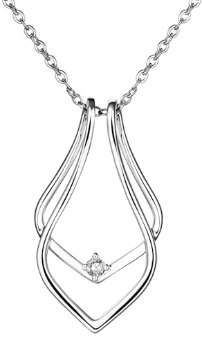 JewelryWe Collier Porte-Bague Acier Inoxydable: Pendentif Femme Triangle Géométrique Élégant et Minimaliste pour Alliance/Mariage - Cadeau Femme, Infirmière, Médecin (40cm + 5cm)