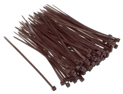 TA-VIGOR Nylon-Kabelbinder, 100 x 2,5 mm, robust, sicher, selbstsichernd, für Kabelmanagement, Haus, Garten, Büro und Heimwerker, Braun, 100 Stück