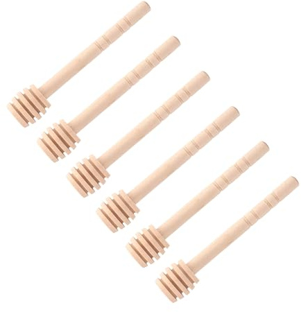 Pissente 50pcs/Set Wooden Honey -Dipper -Tock, Mini Glass Low Tools for Honey Syrup, Safe Long Lasting Long Grip for Simple Collection and Delivery (Exquisite 10CM)