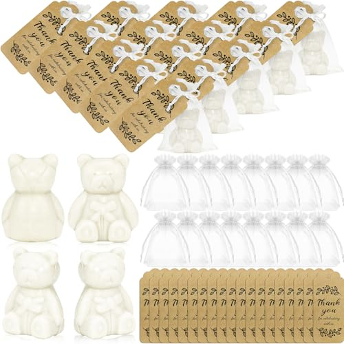 50er Set Mini Bären Seifen Gastgeschenke für Babyparty, Seife Geschenke