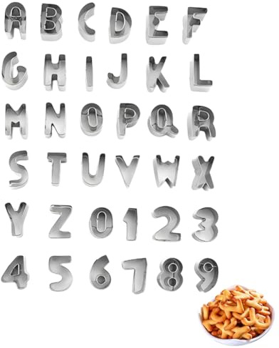 CULEB 36Pcs moldes de acero inoxidable para galletas, variedad en forma, letras y números,Moldes Galletas,Cookie Cutters,Molde Galleta Acero Inoxidable,For Cookies,Baking,Cake Decorating,Fondant