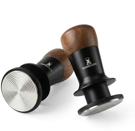 Bariscope 58mm Spring Loaded Coffee Tamper - 58mm Kaffeetamper - Kalibrierter Espresso Tamper für gleichmäßigen Anpressdruck - Profi Tamper 58mm aus Edelstahl - Kompatibel mit E61 Brühgruppe