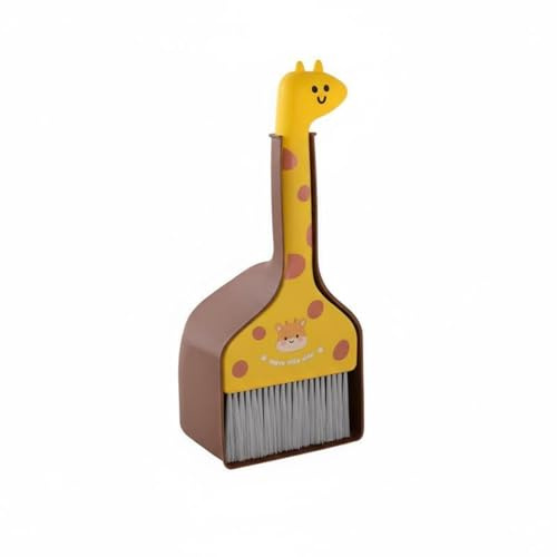 predolo Ensemble Balai et Pelle pour Enfant Jeu D'imitation Balayette et Pelle Dessin Animé Développe la Motricité Jouet de Nettoyage pour Tout-Petit , Jaune+Brun