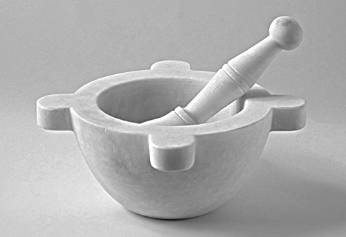 CBAM Mortier de pharmacie Marbre blanc Pilon blanc Marbre Mortar Pestle Home 10 cm