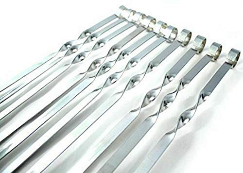 SI 12X 56cm LONG METAL BBQ BARBECUE KEBAB FOOD MEAT GRILL STICKS SKEWERS COOKING 60CM LONG