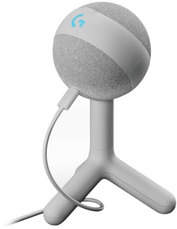 Logitech G Yeti Orb Microphone Gaming RVB à condensateur avec LIGHTSYNC, USB prêt à l’Emploi pour Streaming, cardioïde, pour PC/Mac - Blanc
