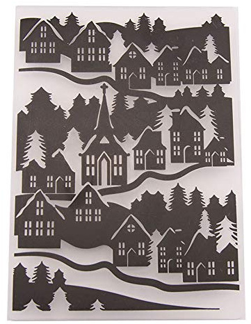 House Trees Home Hintergrund Kunststoff Prägeschablone Ordner für Scrapbook DIY Album Karte Werkzeug Kunststoff Vorlage Ordner