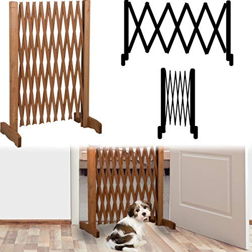 Hunde Absperrgitter in der Breite verstellbar Scherengitter Türgitter Holz Schutzgitter 30-117 cm breit freistehend