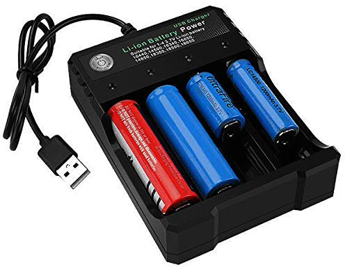 18650 Caricabatteria, LED Caricatore Intelligente Universale per Batterie Ricaricabili Li-ion 18650 14500 16340 Batterie