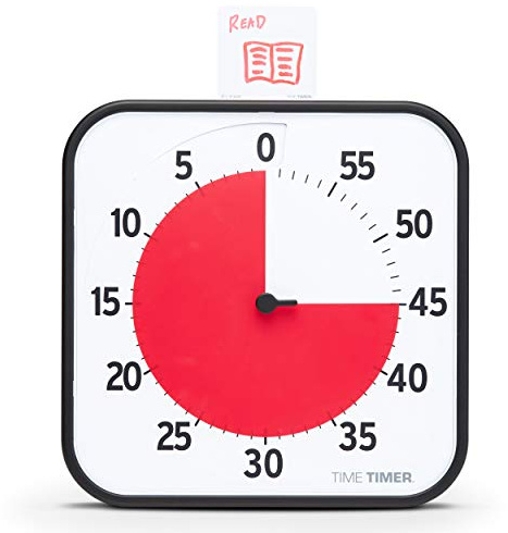 TIME TIMER 12 inch Visual Timer 60 Minute Kids Desk Countdown Clock with Dry Erase Activity Card, Also Magnetic for Classroom, Homeschooling Study Tool, Task Reminder, Home and Kitchen Timer