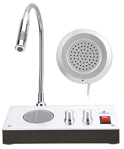 Sistema de Intercomunicación, Intercomunicador de Altavoz de Ventana Intercomunicador de Contador de Ventana de Dos vías sin Ruido para Banco/Oficina/Tienda/Estación(EU Plug)