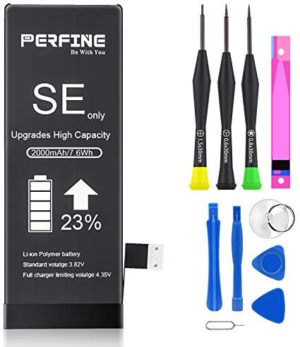 Perfine 2000mAh 5SE Sostituzione Batteria per iPhone SE 1a Generazione,se 2016 Versione modello A1662, A1723, A1724 con kit di strumenti riparazione