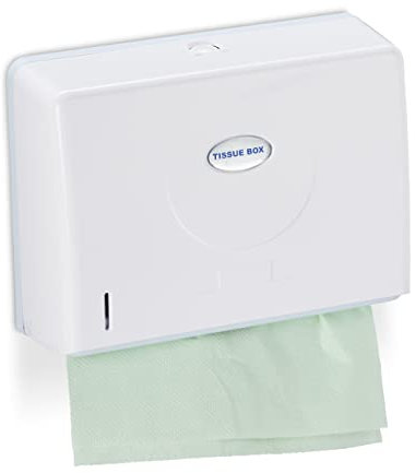 Relaxdays Distributore Carta Asciugamani, da Muro, Sistema H2, Dispenser salviette HxLxP: 20,5 x27,5 x 10 cm ca. Bianco
