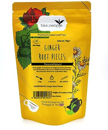 Tea People Ginger Root Pieces- 75g Retail Pack; Caffeine Free Pure Ginger pieces