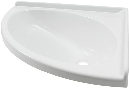 pro-Styling tvättställ, hörntvättställ, husbil, husvagn, husvagn, camping, båt, 420 x 165 mm, oval vit