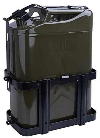 WUTONG Benziner Dose 10 & 20L Kraftstoffkanister mit Halterungsträger Metall Dieselbehälter (grün)